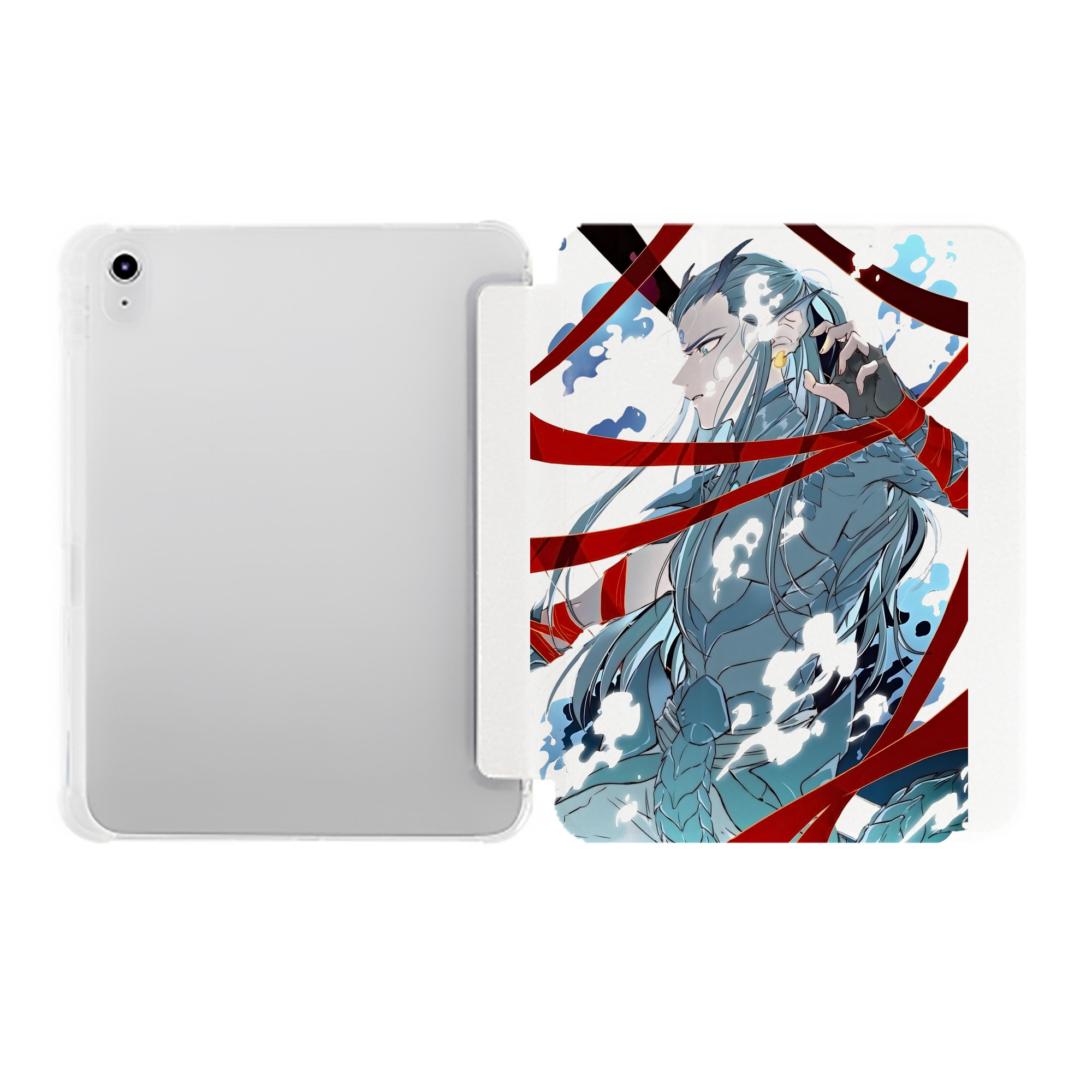（画像用） Ne Zha 2 ナタ 魔童の大暴れ IPad ケース ペン収納付き 三つ折りスタンド PUレザー×シリコン 対応機種9.5/10.5/10.9インチ